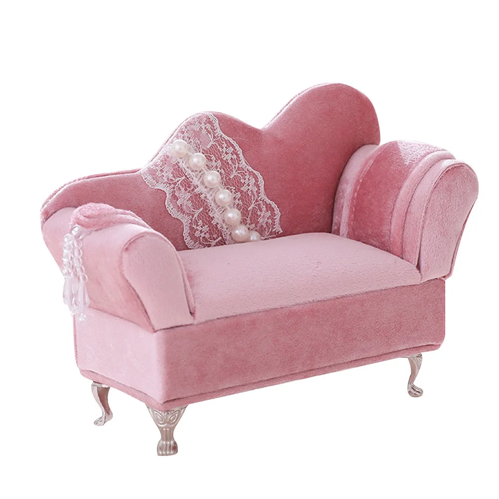 Sofa Jewelry Box Pearl Lace Design Compact Jewelry Organizer Decorative Storage Case for Rings Earrings Necklace Holder