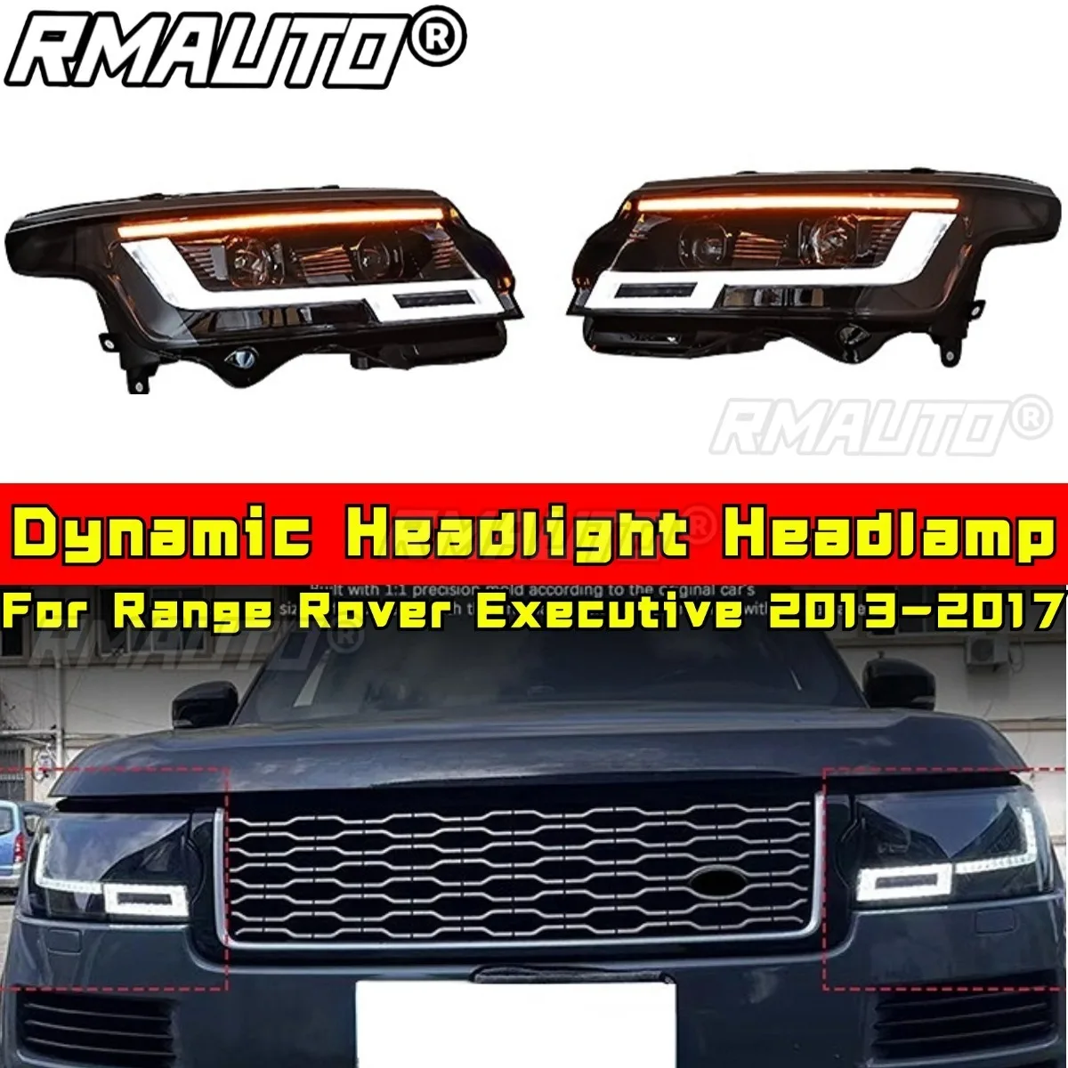 

Для Range Rover Executive 2013-2017 комплект кузова динамические фары дневные ходовые огни ближнего света автомобильные аксессуары