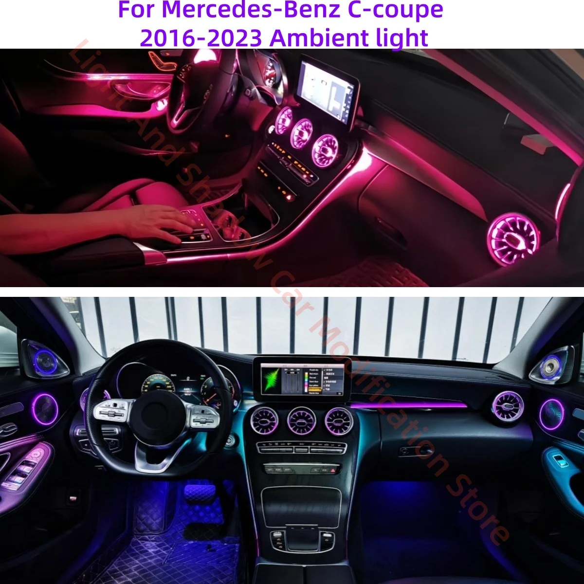 

For Mercedes-Benz C-coupe 2016-2023 LED Ambient light automotive interior lighting upgrade Car accessories Passenger seat trim