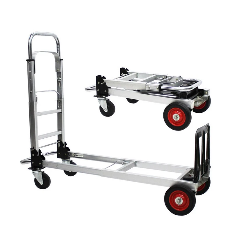 Aluminum alloy Portable trolley  shopping flat trailer trolley folding pull truck turtle cart luggage cart