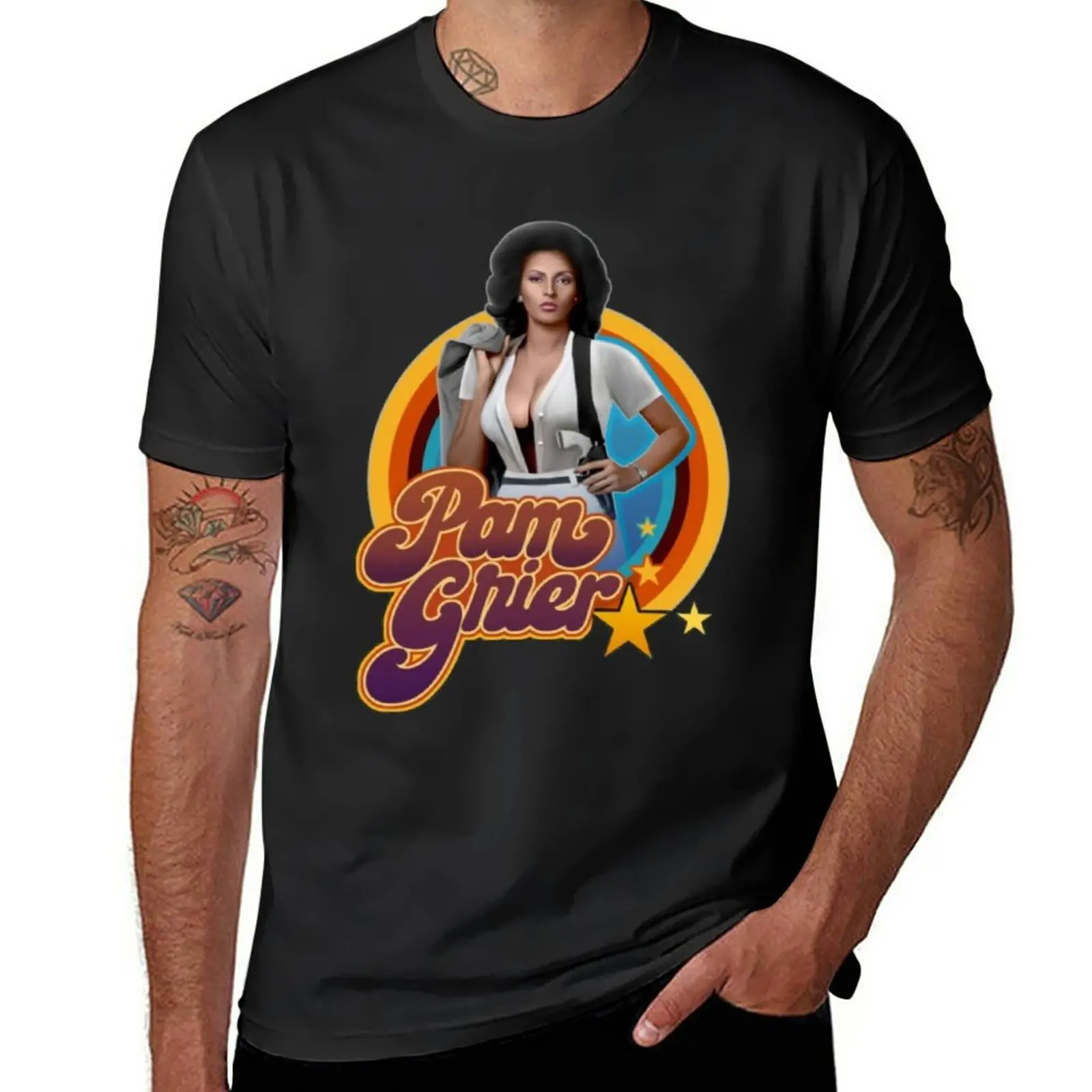 New Pam Grier T-Shirt anime graphics t shirt heavyweight t shirts men graphic t shirts