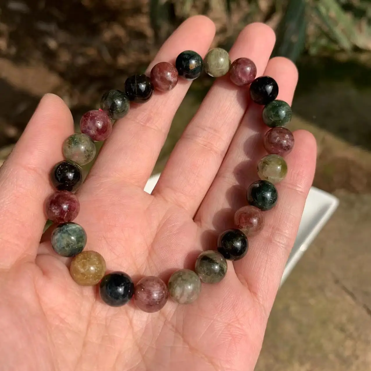 Natural Tourmaline Bracelet Genuine Beads Woman Man Gemstone Jewelry Bracelets on hand