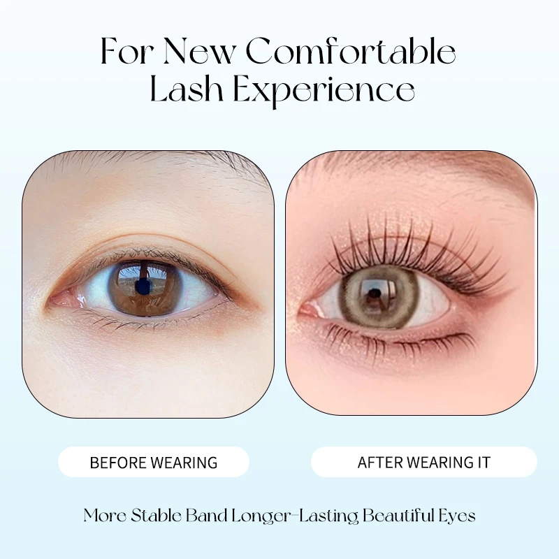 自然な見た目の自己粘着性まつげクラスター 接着剤不要 個別まつげ 再利用可能 ソフトまつげエクステ 初心者向け 簡単