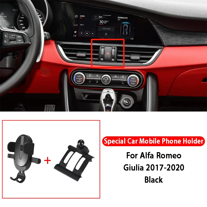 Car Phone Holder For Alfa Romeo Giulia Stelvio Air Vent GPS Stand Cellphone Special Mount Support Navigation Bracket