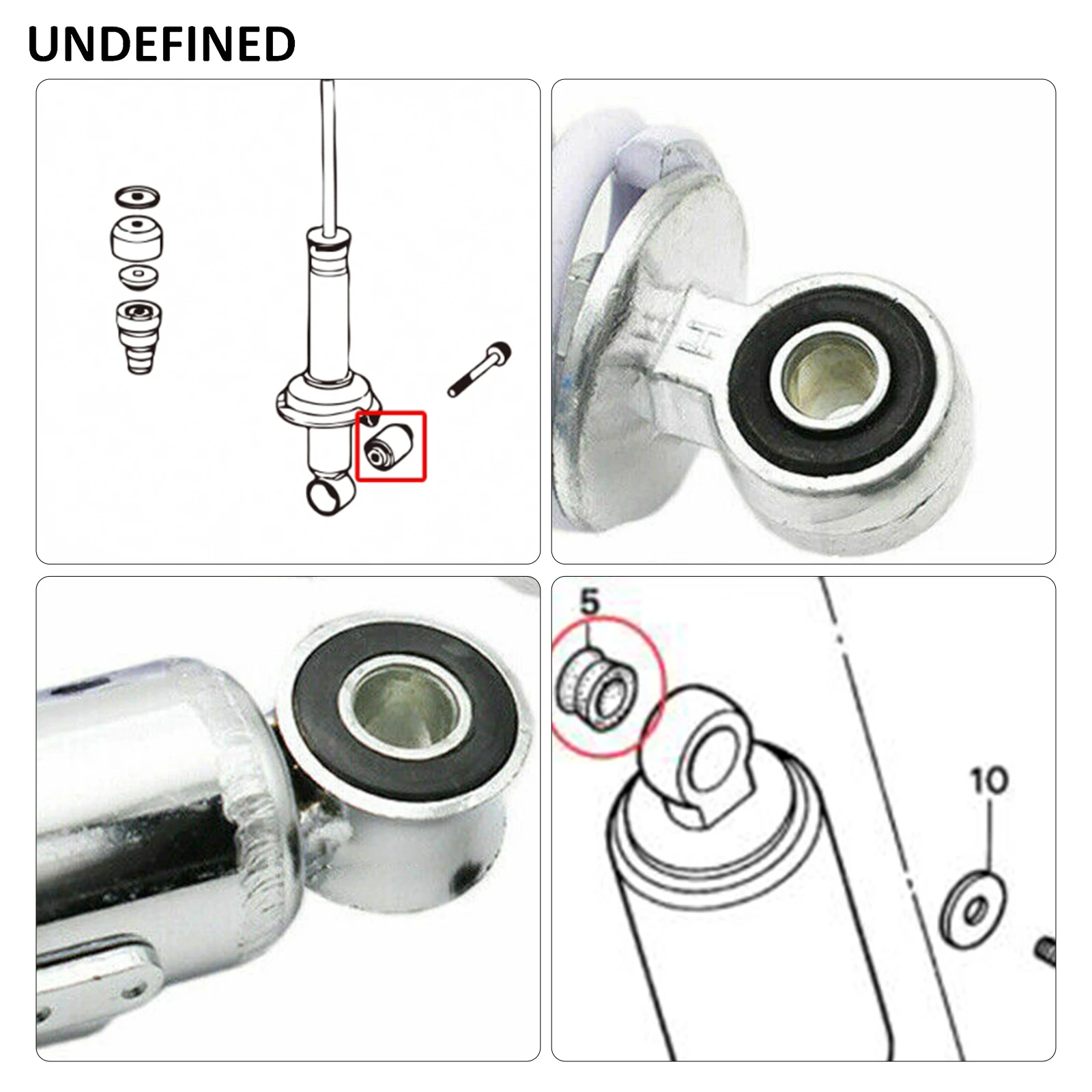 Pasuje do Honda GL1500C Valkyrie VTX1800 1300 1997-2009 wymień OEM # 52489-MW3-305 4PCS Gumowa tuleja tylnego zawieszenia czarna — zdjęcie 7