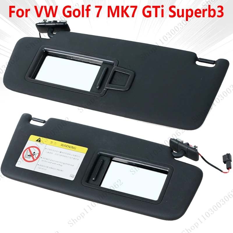 Osłona przeciwsłoneczna do Volkswagen VW Golf 7 MK7 GTi Superb3 z lusterkiem do makijażu Osłona przeciwsłoneczna Osłona przeciwsłoneczna Samochodowa osłona przeciwsłoneczna 5G 0857551   5G 0857552