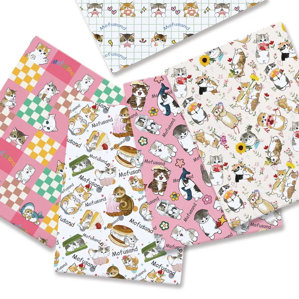 Polyester cotton Cartoon Fabric 140*50cm Handmade Sewing Patchwork Quilting Baby Dress Home Sheet Printed Fabric Sewing Kids