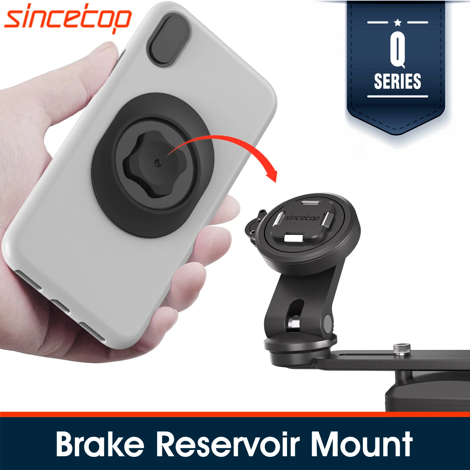 Motorcycle Brake/Clutch Reservoir Cover Phone Mount Scooter Pump Aluminum Alloy Cell Holder Motorbike Base Handlebar Clip