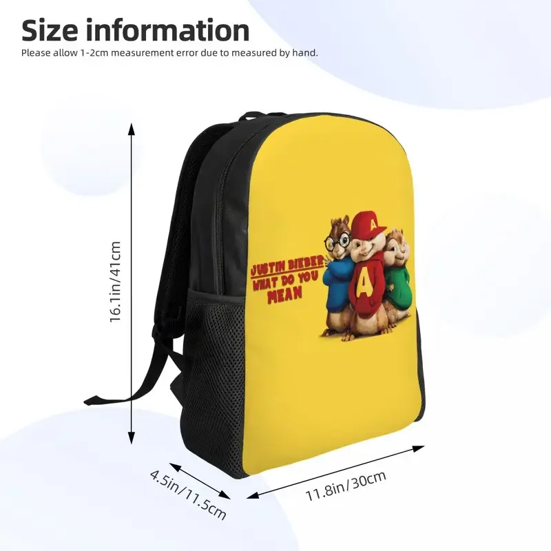 Mochila Escolar dos Desenhos Animados Personalizados, Alvin e Theodore, Os Esquilos Bookbag, Se Encaixa 15 "Laptop, Sacos De Viagem De Faculdade, Laptop, Alvin, Fits