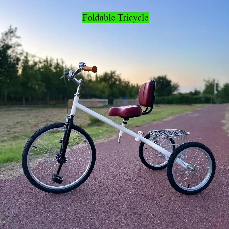 

Folding Adult Tricycle Retro Lightweight Outdoor Shopping Leisure Bike