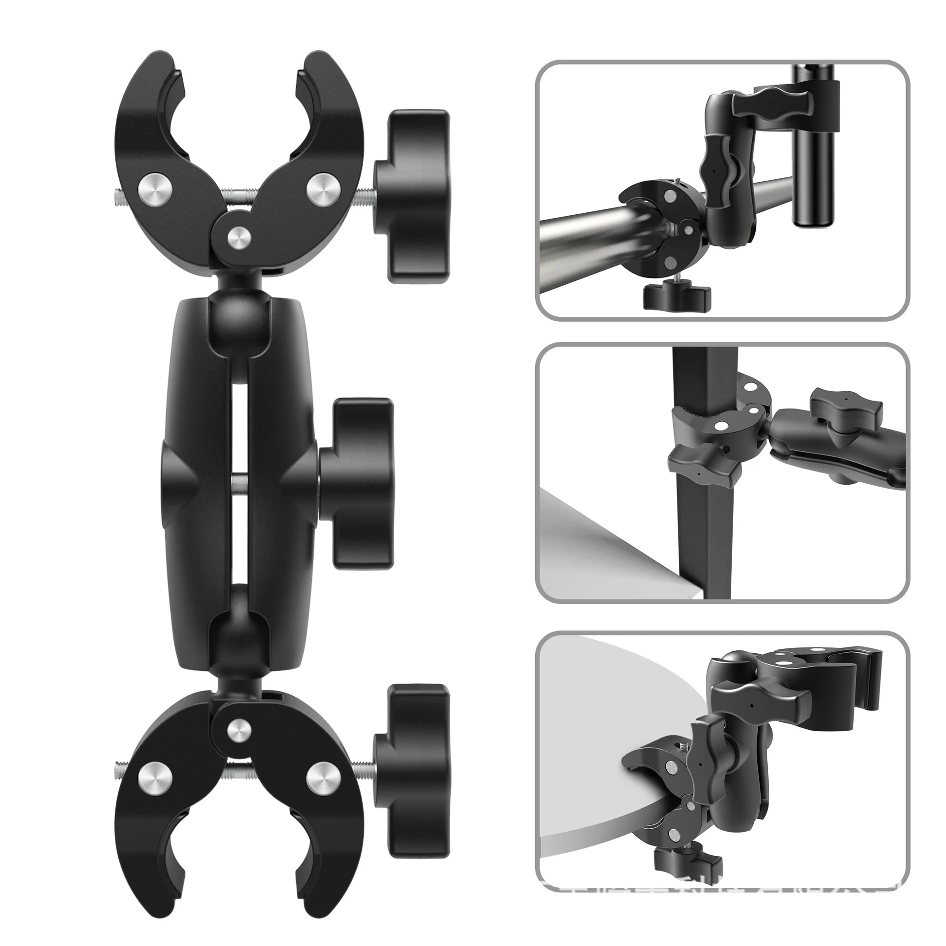 

Double Metal Super Clamp Quick Release Clamp Bracket Tripod Mount Mag Arm Clip for DSLR Camera Gopro Umbrella Monitor LED Light