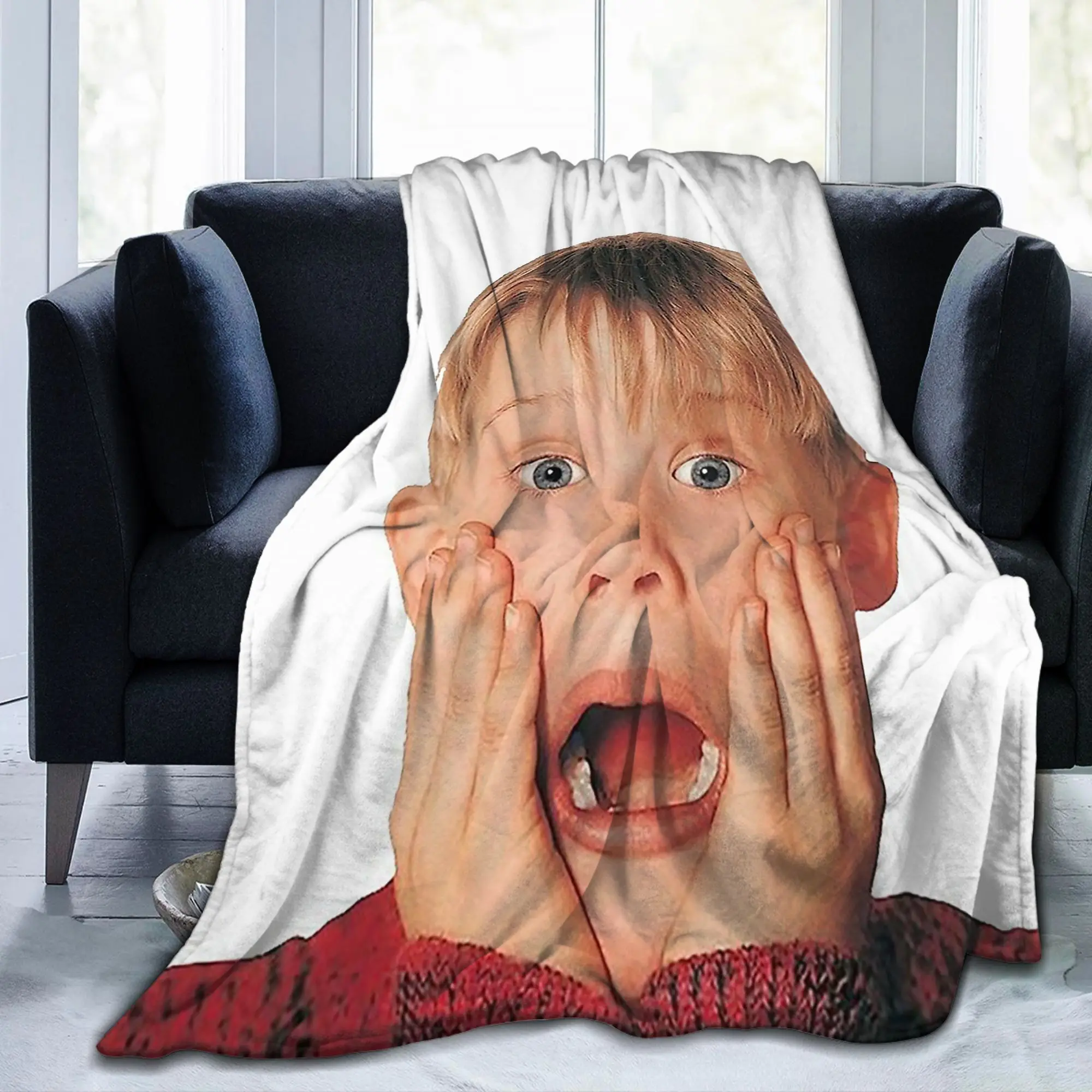 كيفن مكاليستر آه البطانيات الصوف الديكور عيد الميلاد المنزل وحده لينة رمي البطانيات للسرير غرفة نوم أفخم رقيقة لحاف #6