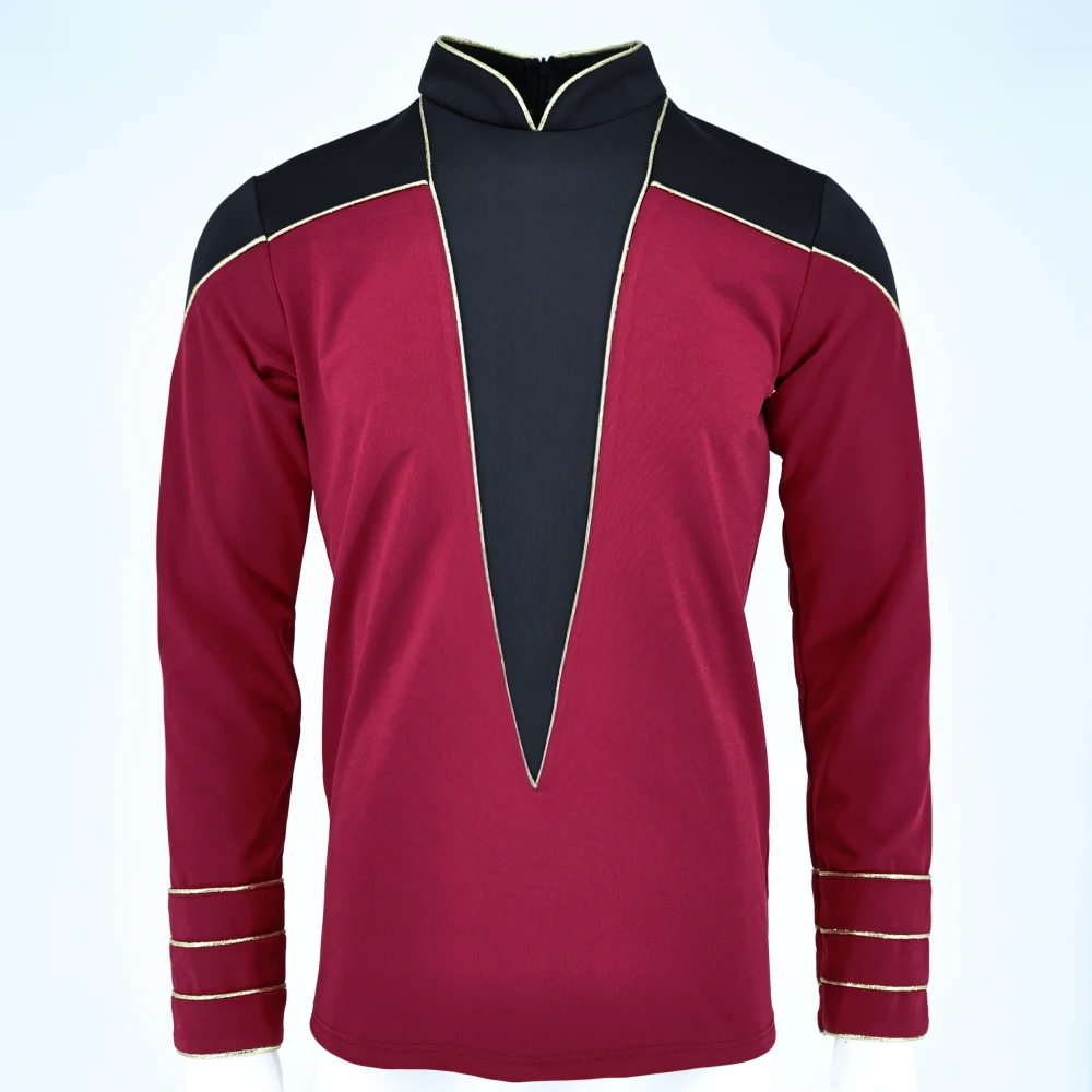 The Next Generation Flag Officer Uniform TNG Admiral Red Shirt Starfleet Costume Halloween Party Prop