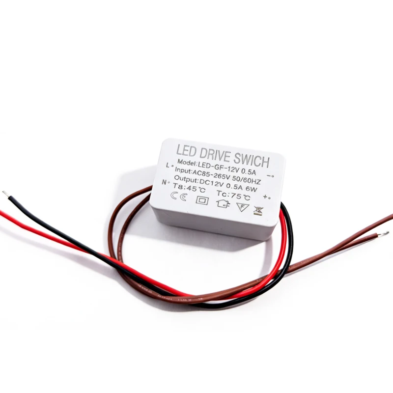DC 12V LED-Netzteil, Transformator, Schaltertreiber, 0,5 A, AC85-265V zu DC, 6 W, Adapter für Bluetooth-Kopfhörer und Smartwatch