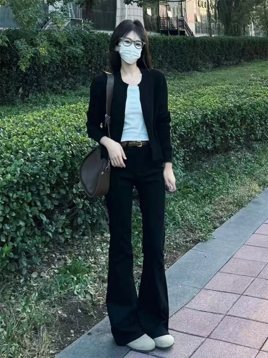 

Прямые расклешенные джинсы с высокой талией больших размеров, женские эластичные джинсовые брюки, брюки Bootcut для похудения груши