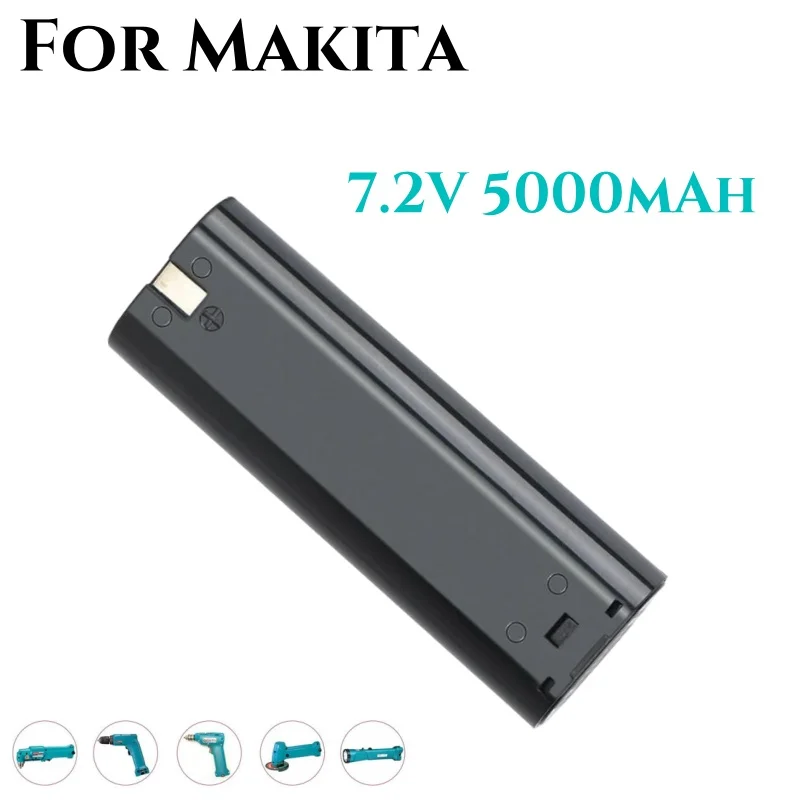 Batterie pour outil électrique, perceuse sans fil, 7.2V, 5000mAh, MAKITA 7033, 7002, 7000, 632003-2, 191679-9, 192532-2