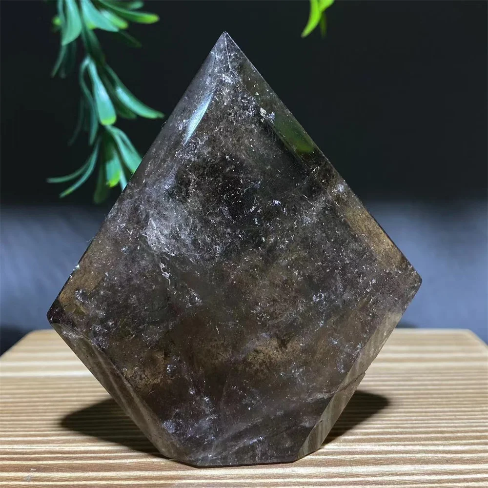 Crystal Nartural Smokey Quartz Flame Free Form Rhombus Point Polishing Healing Gemstones Witchcraft Minerals Home Decoration