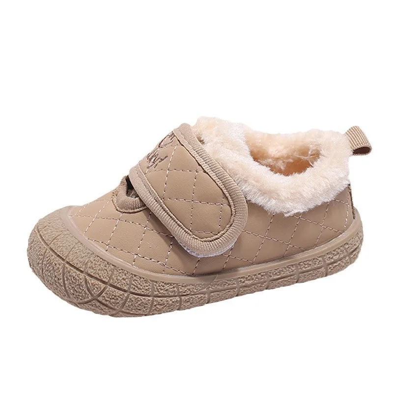 2024 winter Baby Plush Toddler Boys Girls Shoes Soft Breathable Microfiber Leather Infant Sneakers 0-3 Year Flat Walker Shoes