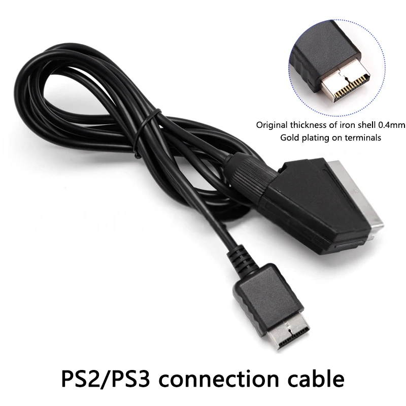 Replacement Real RGB SCART Cable TV AV lead connection cable Playstation PS1 PS2 PS3 Slim PAL NTSC consoles