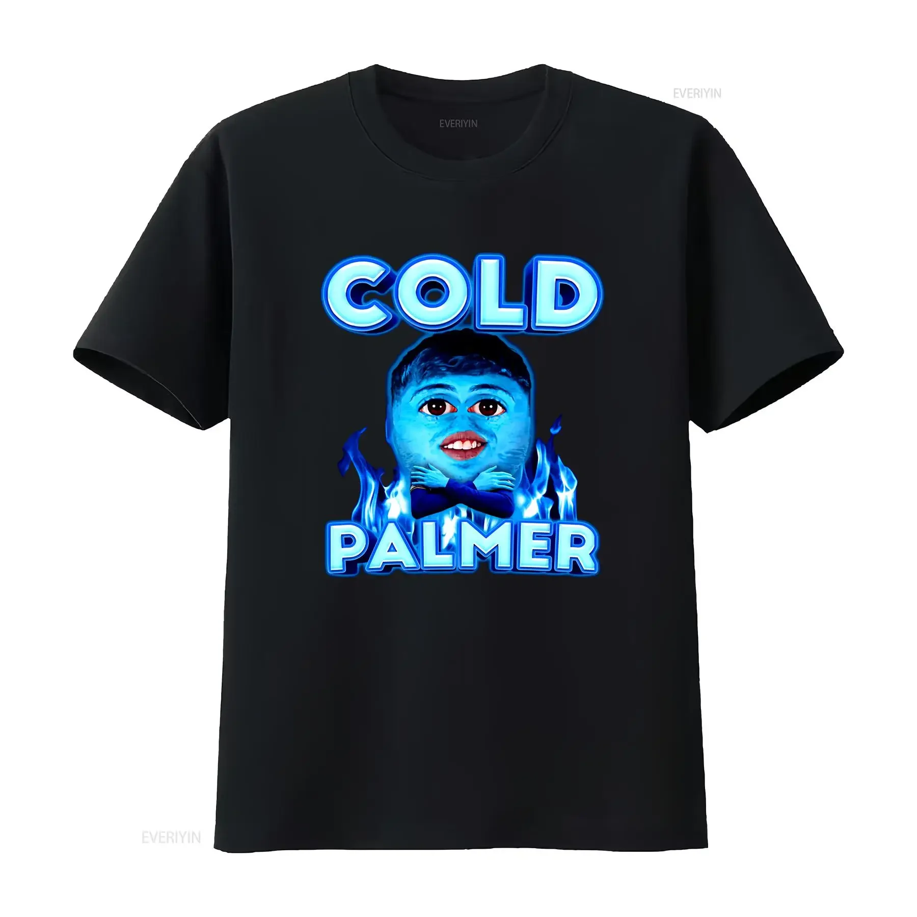 تي شيرت Cold Palmer Cole M قطن تي شيرت Fun Meme عتيق مغسول برسومات متعددة الاستخدامات كاجوال مريح وناعم للجنسين #1