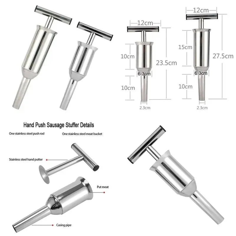 for Small Hand Push Sausage Maker Stainless Steel Portable Sausage Filling Casings Sausage Making Tools