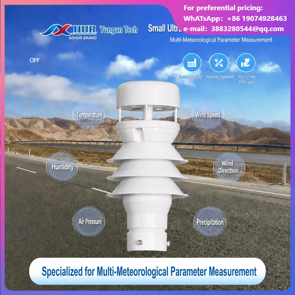 ASHUR-MWS600 LoRaWAN MQTT 6-in-1 Ultrasonic Automatic Weather Station Wind Speed Direction Temp Humidity Pressure Rainfall