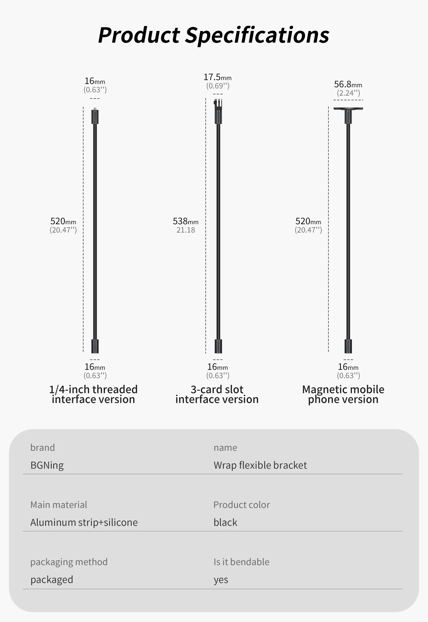 Flexibler Kamerahalter Stativhalterung für GoPro DJI Insta360 Kamera iPhone Huawei Magnet-Halterung Biegbarer Selfie-Stick mit Rotation – Detail 11