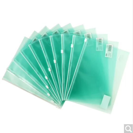 Deli 5589 A5 Zipper Bag Frosted Document Folder / Information Bag / Business Office / Plastic File Folder Portable
