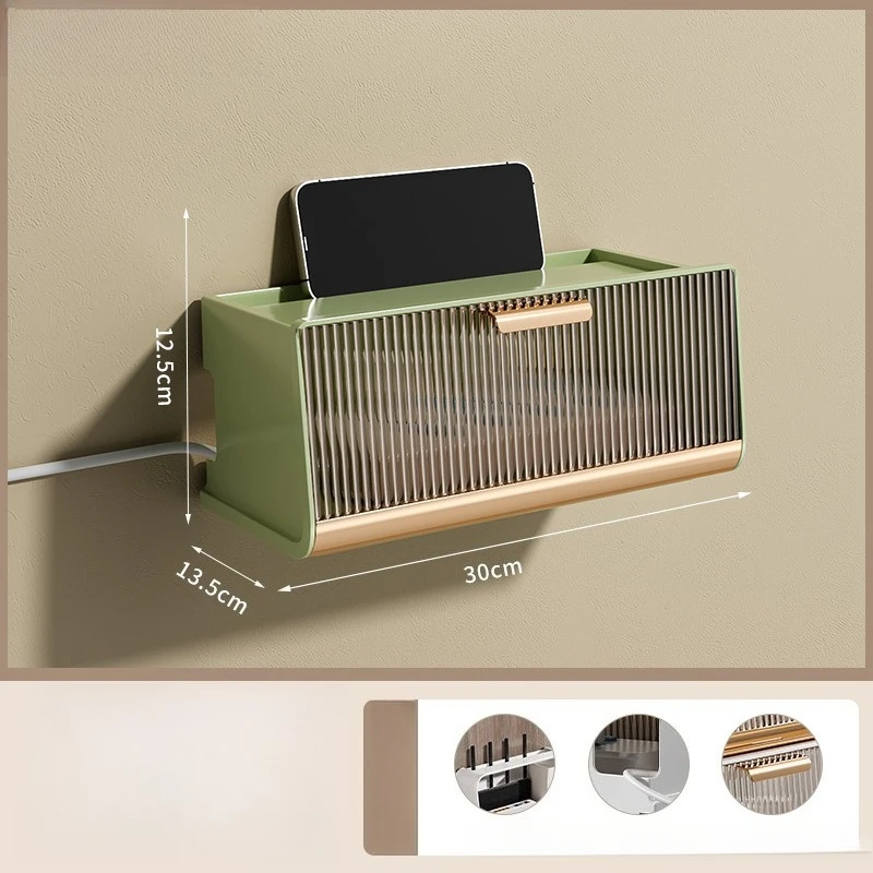 NONE Wifi Router Lagerung Box Buchse Draht Optische Modem Netzwerk Kabel Organisation Box Wand-montiert Kein-bohren Set-top-Box Regal 7