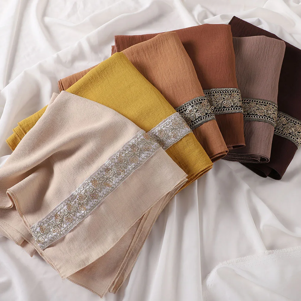 

Платок с блестками, женский мусульманский хиджаб, шали, длинный шарф, тюрбан, шарфы, повязка на голову, банданы, платок с вышивкой Bufanda 70*175 см