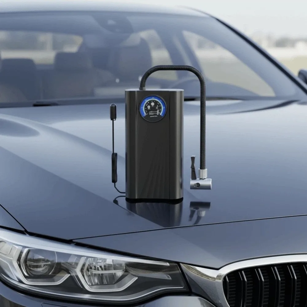 

Мощный насос для накачивания автомобильных шин, быстрее накачивание, магнитный автоматический воздушный компрессор, проводной ЖК-экран, электрический воздушный насос