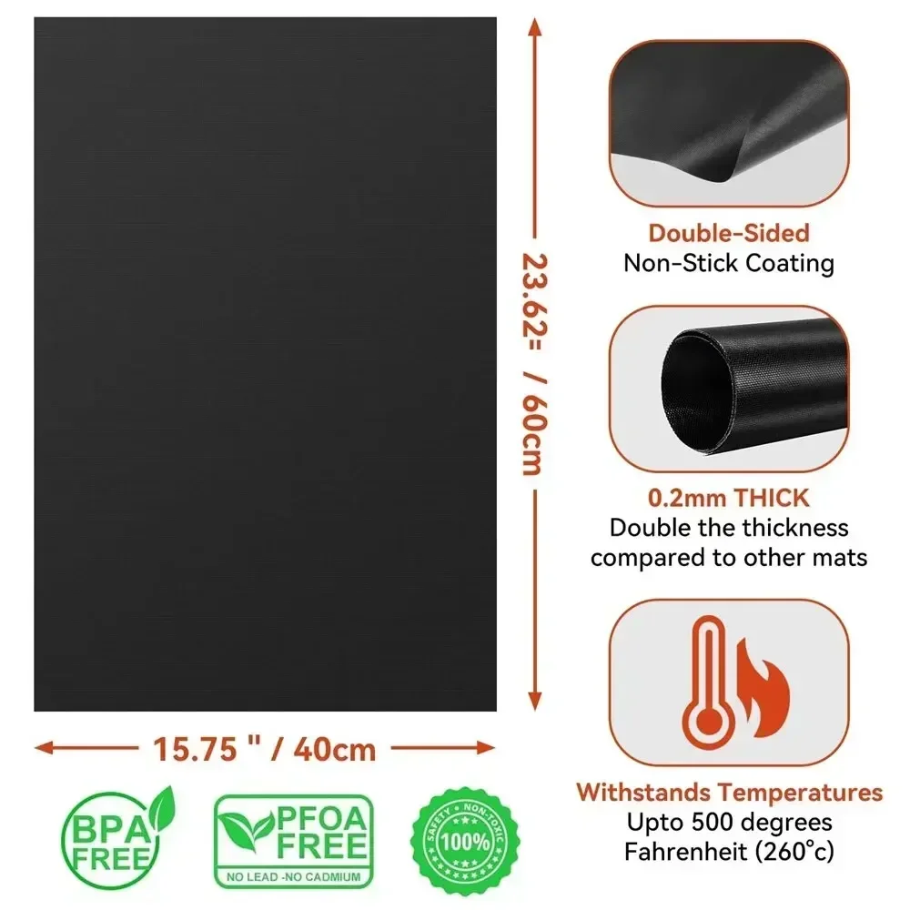 Oven Liners for Bottom of Electric Gas Oven Reusable Non-Stick Protector Mat Heat Resistant Grill Mats