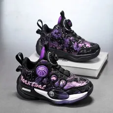 

Детские баскетбольные кроссовки с поворотной кнопкой, модные кроссовки для мальчиков, школьная спортивная обувь для девочек, детские повседневные кроссовки, уличная обувь