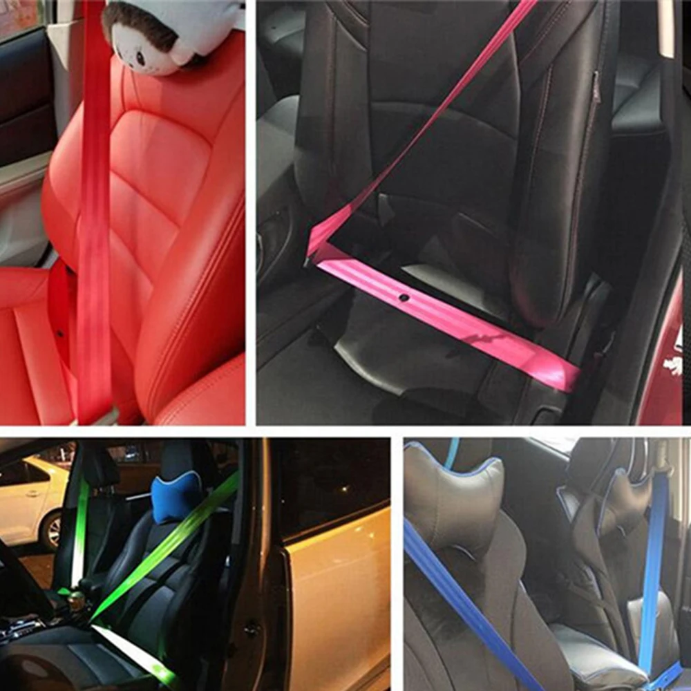 Pack of 5 Universal 3.6M Auto Strengthen Seat Belt Webbing Fabric Racing Car Modified Seat Safety Belts Harness Straps 5-seats