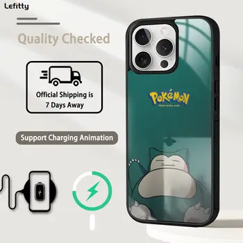 Anime Jednoduchý S-Snorlax Pouzdro na telefon pro iPhone 16 15 14 13 12 11 Pro Max Plus Mini Magnetický Bezdrátový Nabíjecí Kryt MagSafe 6 nejlepší prodej Pouzdro Snorlax na iPhone - №1