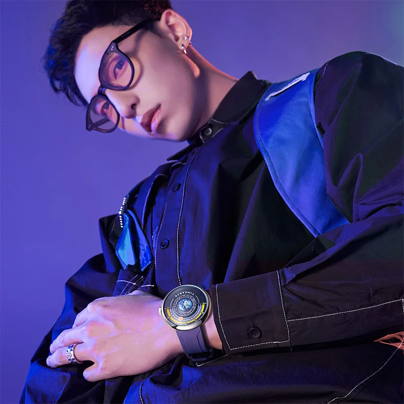 Timeartx 5700 حار بيع الأزياء الأرض ووتش للرجال الرياضة سيليكون حزام خاص الهاتفي القمر كوارتز ساعة اليد الرجال الساعات