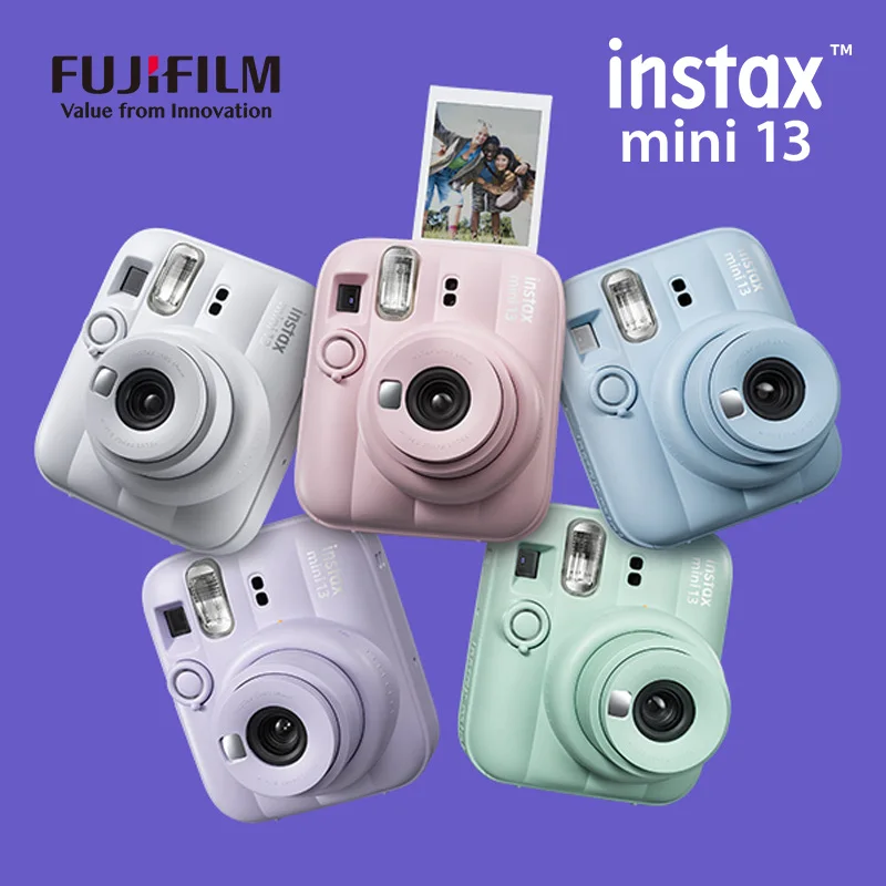 2026 Newest Fuji Mini13 Instant Film Camera Dual Timer Angle Base Auto Exposure Point and Shoot Photography Cam Pastel Gift