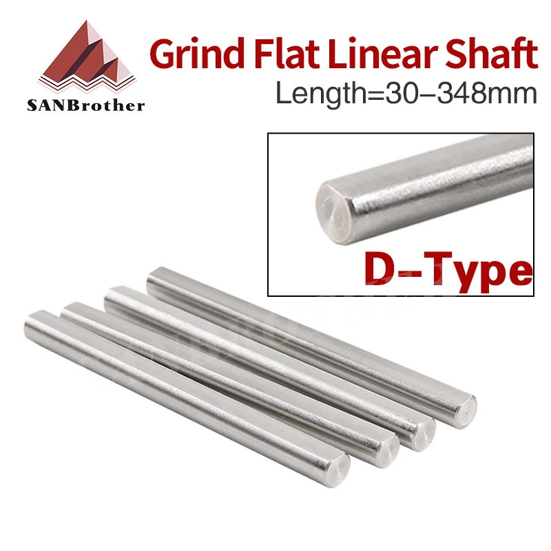 Steel Rod D type shaft Diameter 5mm Grind Flat Linear Round Length 30/35/45/50/60/70/164/210/256/348mm 3D printer Motion Parts