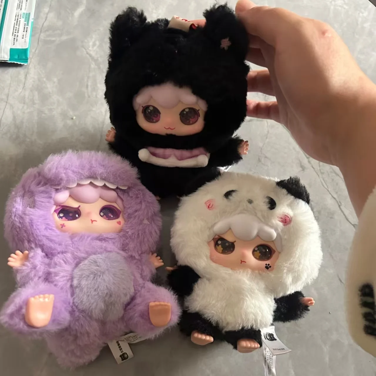 

Точечные аниме-фигурки, детские три животных Kimipapa, плюшевая глухая коробка, модная игрушка, фигурка, украшение для рабочего стола, сбор Kawaii, модель, подарочная игрушка