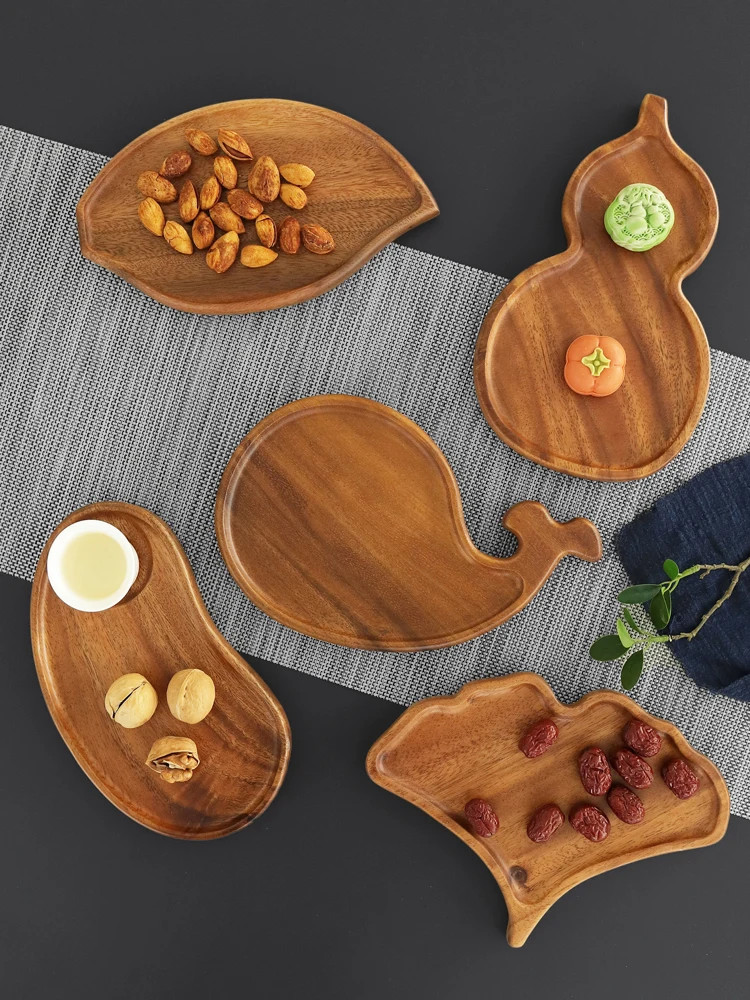 

Creative Walnut Wood Plate Simple Animal And Plant ape Sna Plate Home Use Flat Di Irregular ape Handmade Wooden Plate