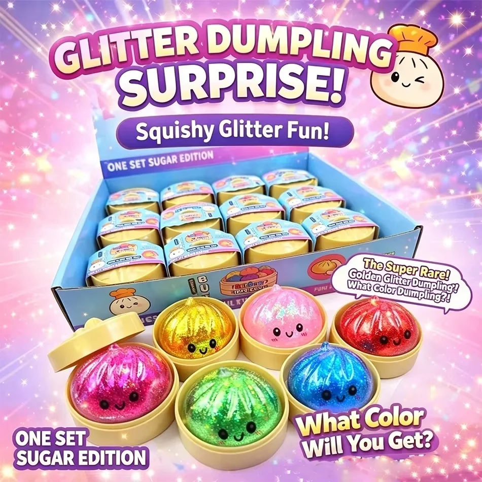 Random Cute Sensory Dumplings Squishy Blind Box Series Slow Rise Toy Collectible Stress Ball Fidget Surprise Gift For Kids Adult image 3