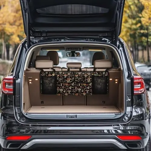 

Large Capacity Hanging Car Trunk Organizer - Foldable Storage for SUV, Sedan, Hatchback - Mushroom Design Interior Auto Accessor
