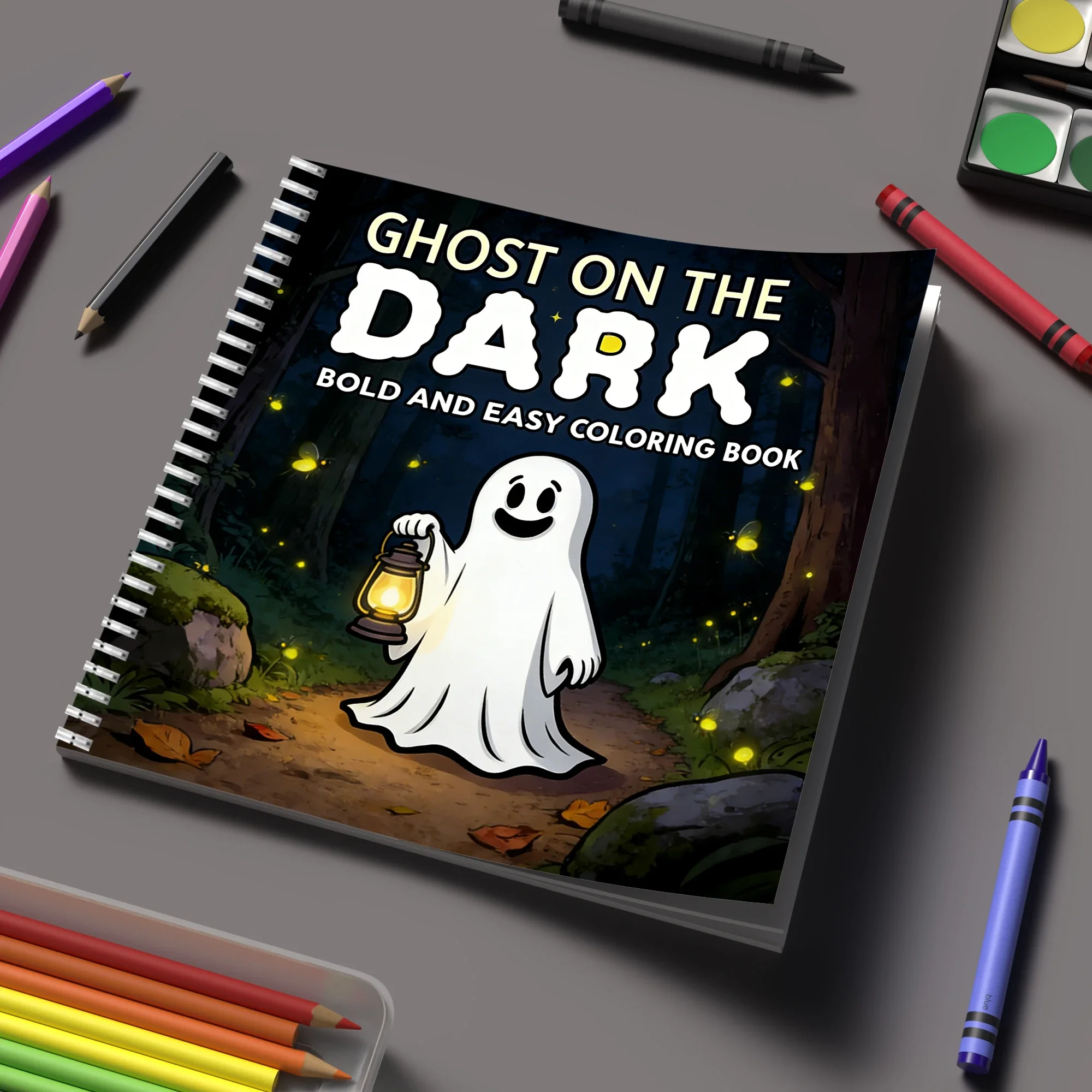 Coloring Book Ghost on the Dark for Adult Colouring Book, Birthday Day Gift, Back to School Supplies, Adults Cute Drawing Book