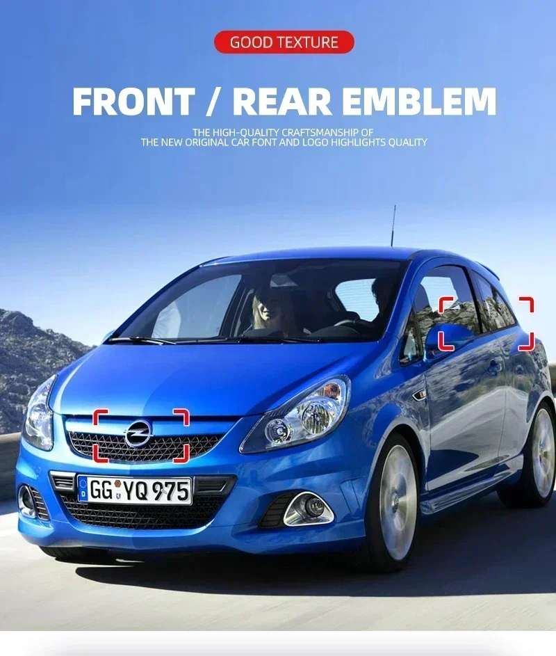 145 مللي متر ثلاثية الأبعاد ABS أسود/فضي سيارة الجبهة مصبغة هود بونيه شعار الخلفي الجذع شارة لاصق الشعار لأوبل أسترا إنسيجنيا كورسا زافيرا #3