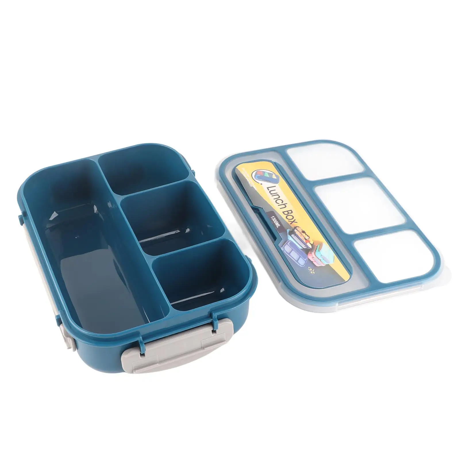 4-Compartment Reusable Bento Box - Dishwasher Safe Portable Lunch Box for Adults & for camping