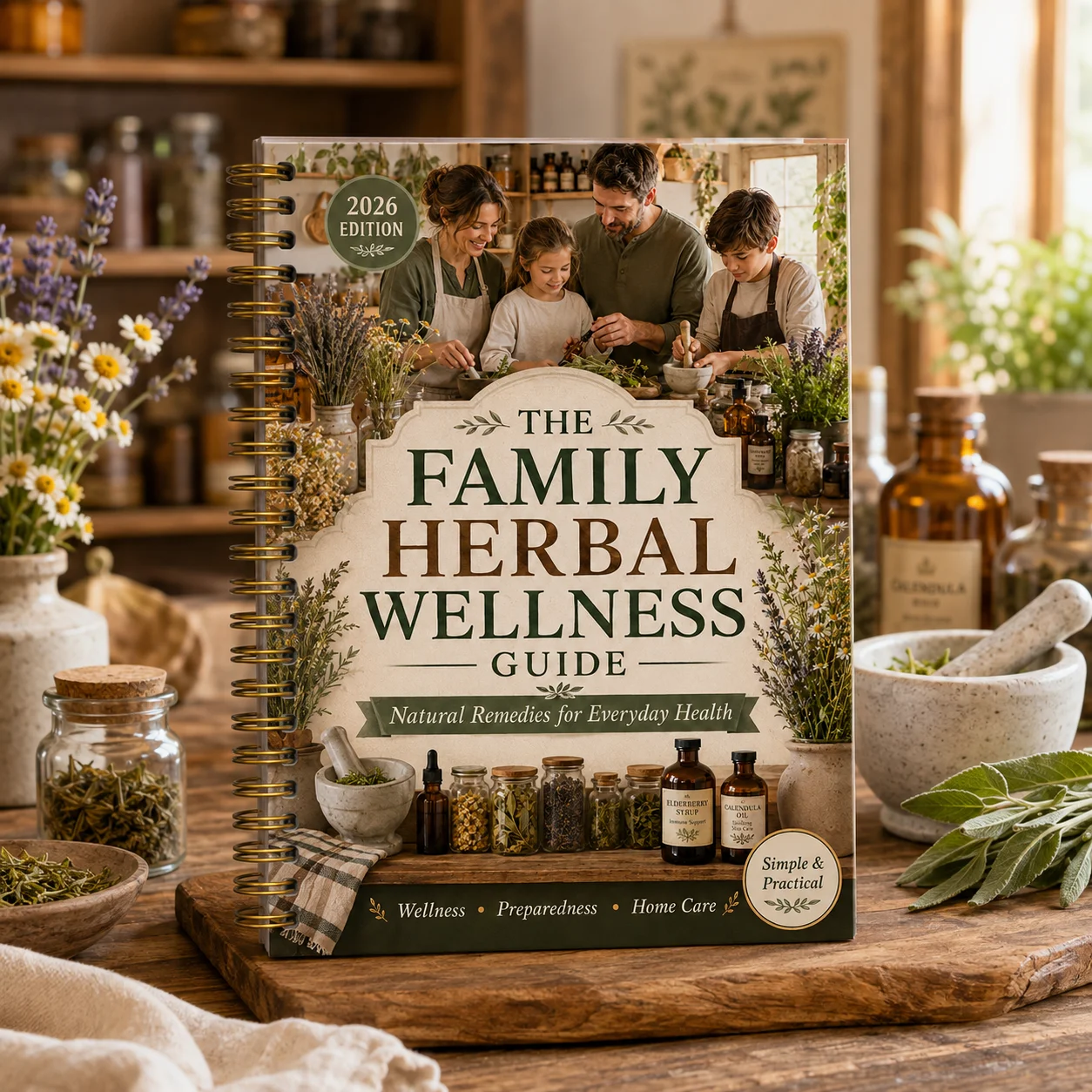 The Family Herbal Wellness Guide 2026 Edition Natural Remedies for Everyday Health Practical Home Care Preparedness Spiral Bound