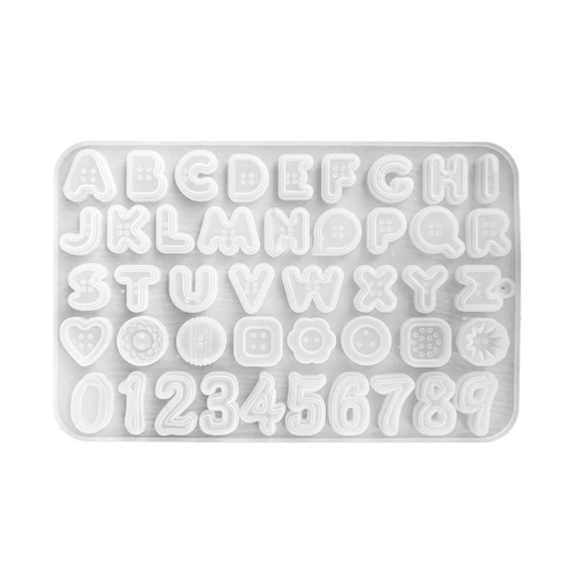 R3MC Buttons Silicone Mold Non-Stick Chocolate DIY Mold Letters and Numbers Shape