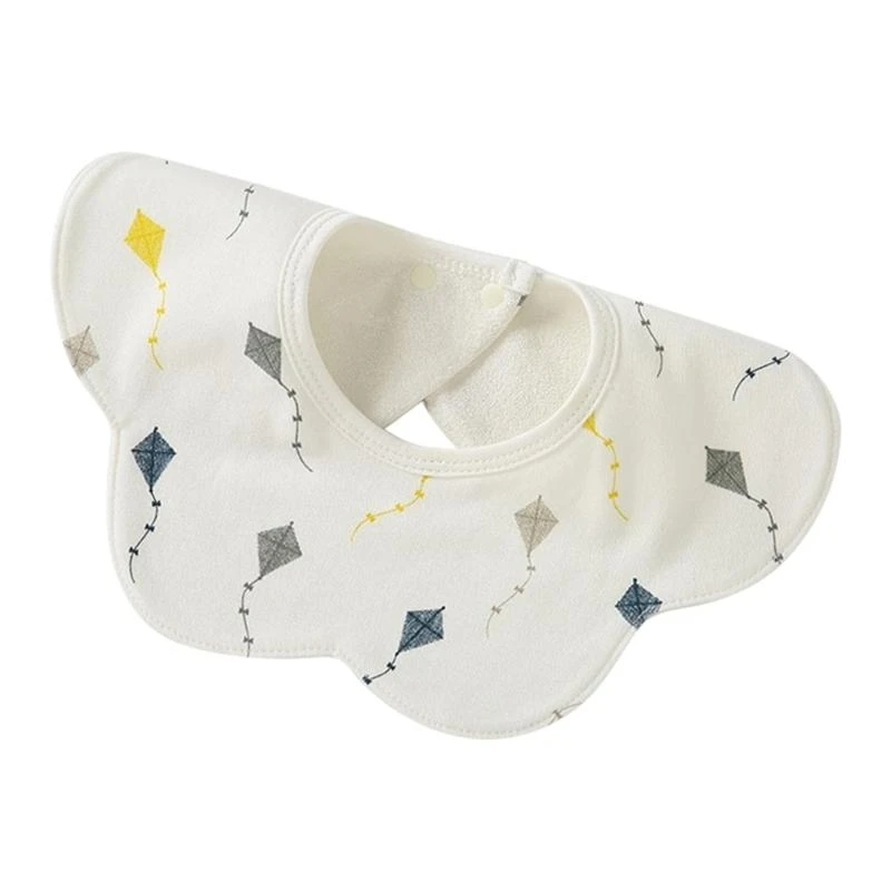 

J15U Cotton Baby Bibs Cartoon Print Absorbent Saliva Towel Newborn Burp Cloths