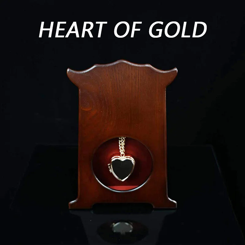 Heart of Gold (Collector's Edition) Magic Tricks Signed Coin Into A Heart Shaped Locket Stage Illusions Gimmicks Prediction Prop