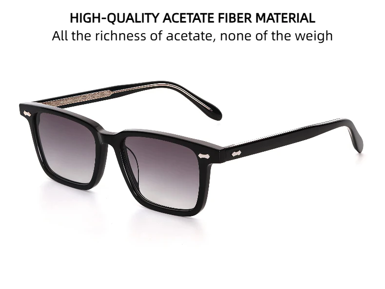 LumoGaze Modische Retro Quadratische Damen-Sonnenbrille Retro Herren-Luxus-Sonnenbrille mit Nieten-Design Handgefertigte Acetatfaser-Sonnenbrille UV400 – Detail 12